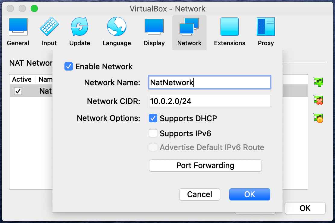 Net setting. Net setting
