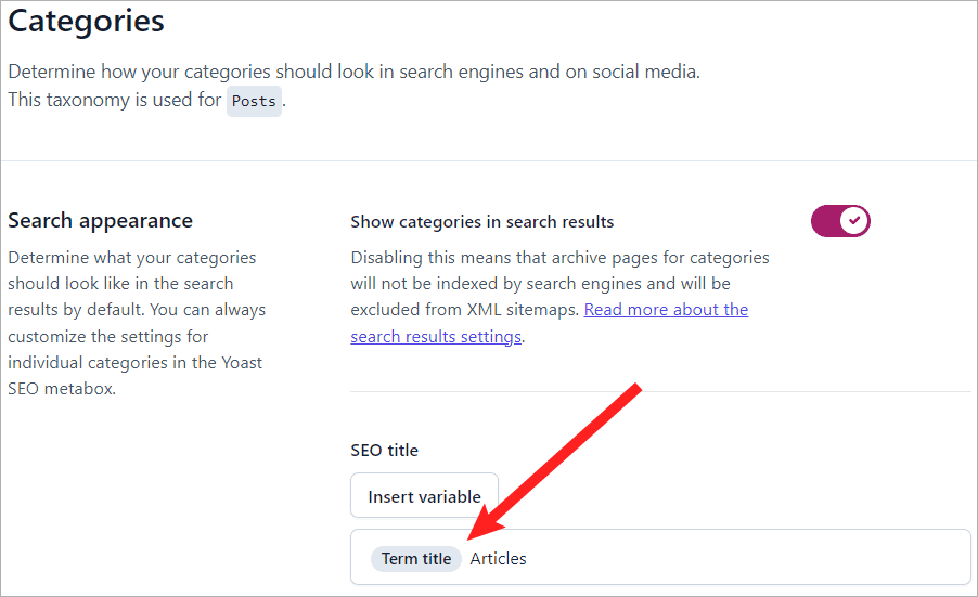 Setting title For Category Pages in Yoast SEO