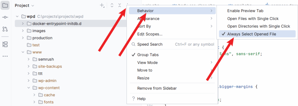 Always Select Opened File